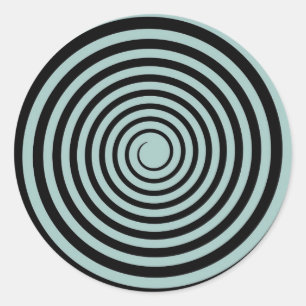 Dusk Blue & Black Spiral Customized Template Classic Round Sticker