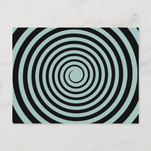 Dusk Blue & Black Spiral Customized Template Postcard
