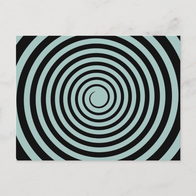 Dusk Blue & Black Spiral Customized Template Postcard (Front)