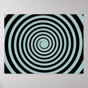 Dusk Blue & Black Spiral Customized Template Poster