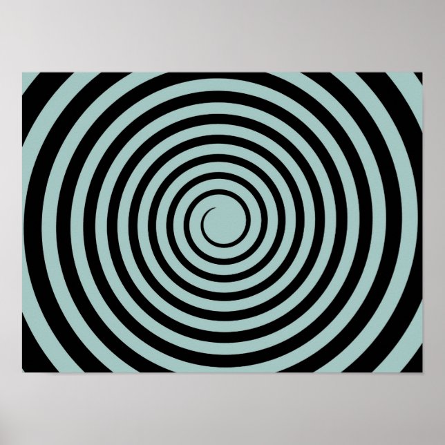 Dusk Blue & Black Spiral Customized Template Poster (Front)