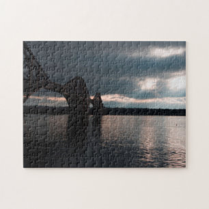 Dusk, Forth Rail Bridge and Firth of Forth, Fife Jigsaw Puzzle