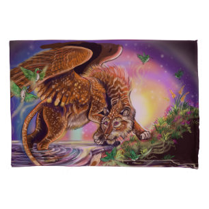 Dusk Hunter Flying Cat Pillowcase