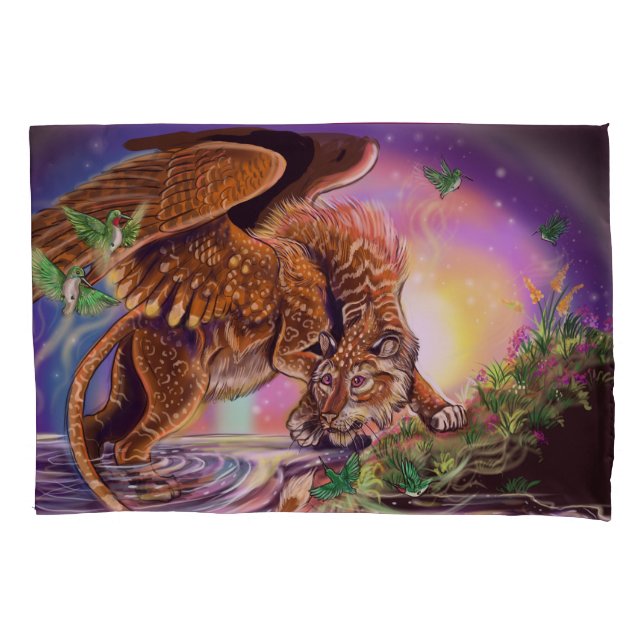 Dusk Hunter Flying Cat Pillowcase (Front)
