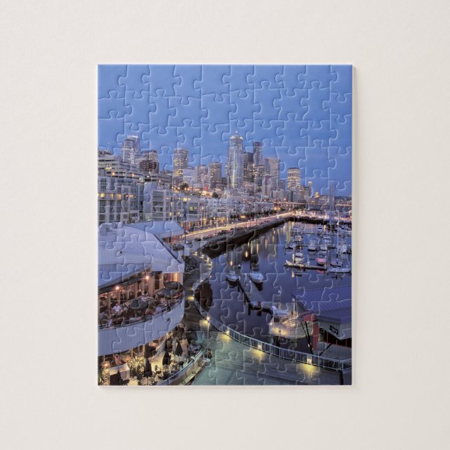 Dusk on Bell Harbour in Seattle, Washington. Jigsaw Puzzle (Vertical)
