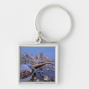 Dusk on Bell Harbour in Seattle, Washington. Keychain