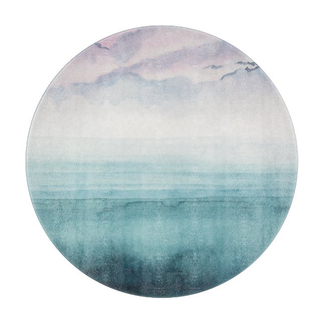Dusk on the Bay - Watercolor Cutting Board (Front)