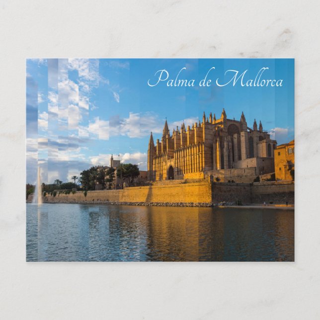 Dusk on the Cathedral of Palma de Mallorca Postcard (Front)