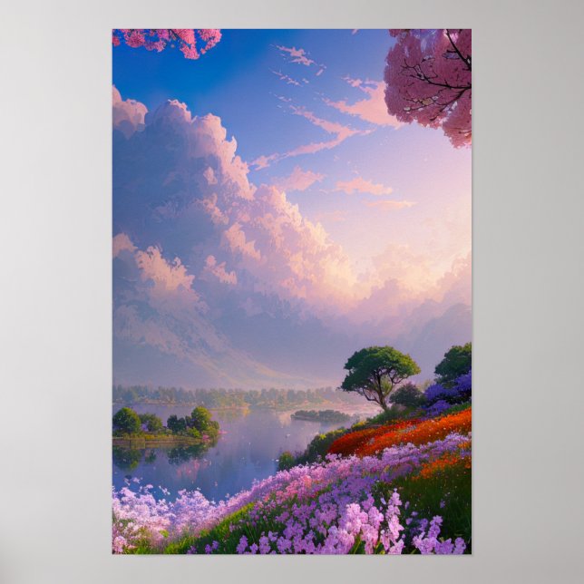 Dusk over Majestic Lake Poster (Front)