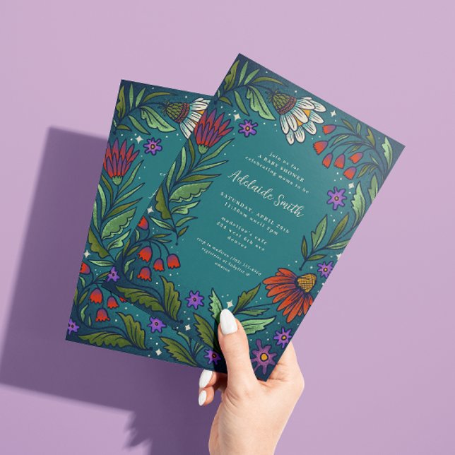 Dusk Romance Floral Baby Shower Invitation (Creator Uploaded)