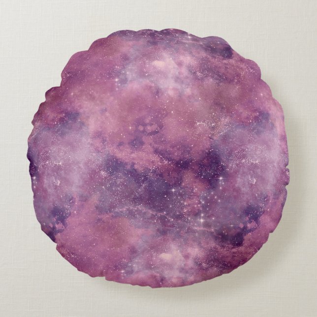Dusk Rose Galaxy Series Design 1  Round Pillow (Front)