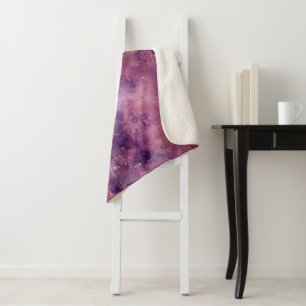 Dusk Rose Galaxy Series Design 1   Sherpa Blanket