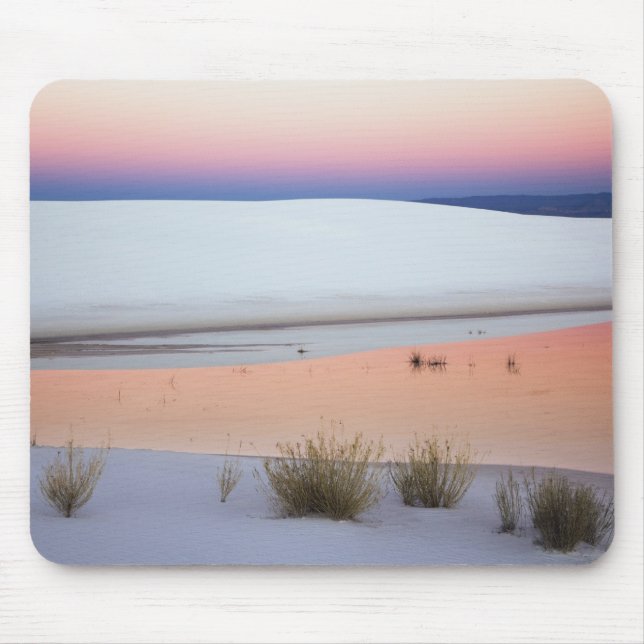 Dusk sky reflected in pool of water from mouse pad (Front)