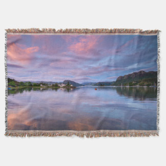 Dusk Sky Reflections on Loch Carron Throw Blanket