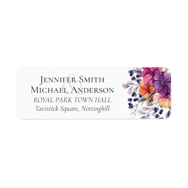 Dusk Till Dawn Purple Orange Floral Wedding (Front)