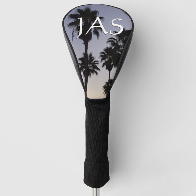 Dusk with Palm Trees Tropical Scene Golf Head Cover (Front)