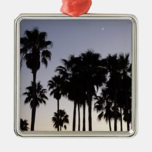 Dusk with Palm Trees Tropical Scene Metal Ornament