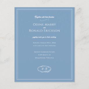 Dusky Blue Coastal Minimal Budget Wedding