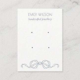 Dusky Blue Coquette Bow 2 Earring Jewellery Displa Business Card