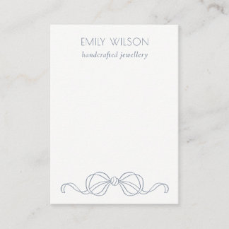 Dusky Blue Coquette Bow blank Jewellery Display Business Card