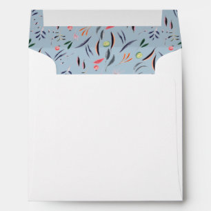 Dusky Blue Personalized   Floral   WEDDING Square Envelope