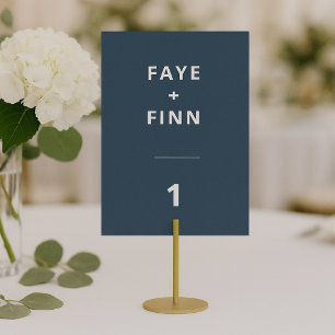 Dusky Blue   Scandinavian Minimalist Wedding Table Number