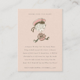 Dusky Blush Sailor Nautical Books For Baby Shower Enclosure Card