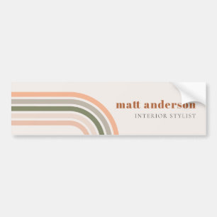 Dusky Bold Retro Rainbow Desert Chic Blush Rust Bumper Sticker
