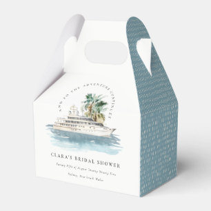 Dusky Cruise Ship Palm Seascape Bridal Shower Favor Box