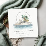 Dusky Cruise Ship Palm Seascape Bridal Shower Napkin<br><div class="desc">Dusky Cruise Ship Palm Seascape Theme Collection.- it's an elegant script watercolor Illustration of watercolor cruise ship with palm and greenery, perfect for your coastal beachy cruise wedding & parties. It’s very easy to customize, with your personal details. If you need any other matching product or customization, kindly message via...</div>
