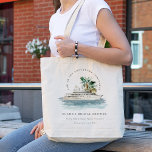Dusky Cruise Ship Palm Seascape Bridal Shower Tote Bag<br><div class="desc">Dusky Cruise Ship Palm Seascape Theme Collection.- it's an elegant script watercolor Illustration of watercolor cruise ship with palm and greenery, perfect for your coastal beachy cruise wedding & parties. It’s very easy to customize, with your personal details. If you need any other matching product or customization, kindly message via...</div>