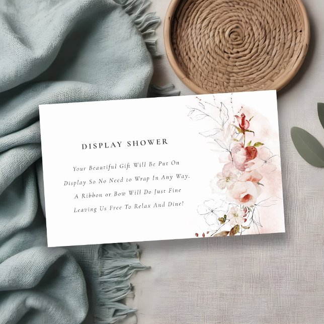 Dusky Fall Marsala Floral Display Baby Shower Enclosure Card (Creator Uploaded)