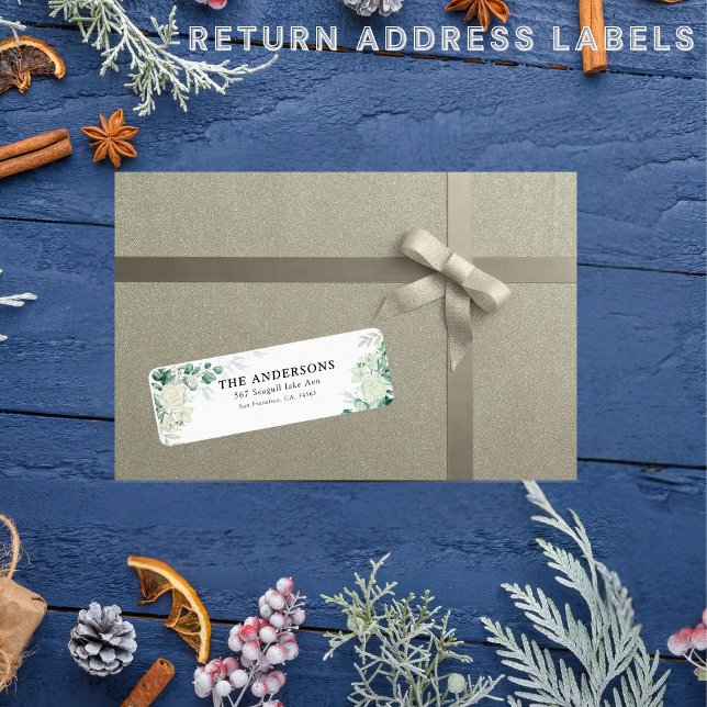 Dusky green  succulent rose foliage return address (Creator Uploaded)