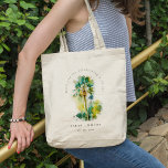 Dusky Green Tropical Watercolor Palm Trees Wedding Tote Bag<br><div class="desc">Dusky Green Tropical Watercolor Palm Trees Theme Collection.- it's an elegant script watercolor Illustration of tropical palm tress perfect for your tropical beachy wedding & parties. It’s very easy to customize,  with your personal details. If you need any other matching product or customization,  kindly message via Zazzle.</div>