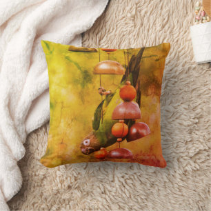 Dusky Headed Conure Parrot Upside Down Abstract Throw Pillow