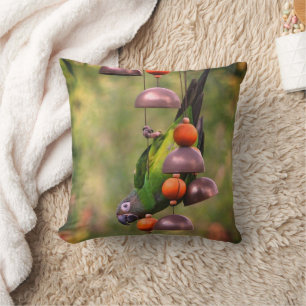 Dusky Headed Conure Parrot Upside Down  Throw Pillow