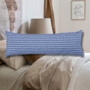 Dusky Indigo Glitter Style Horizontal Stripes Body Pillow