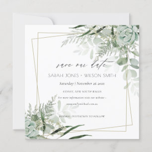 Dusky Leafy Fern Succulent Enregistrer la carte de