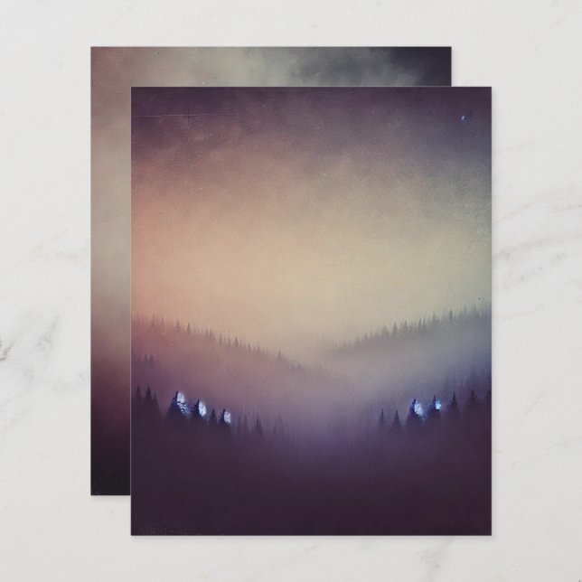 Dusky Mauve Morning Autumnal Ombre Papier à rebut (Devant / Derrière)