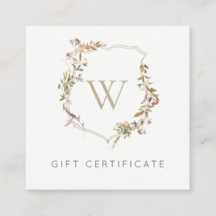 Dusky Pink Fleur sauvage Crest Certificat cadeau