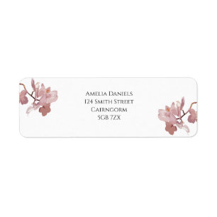 Dusky Pink Orchid Return Address Label