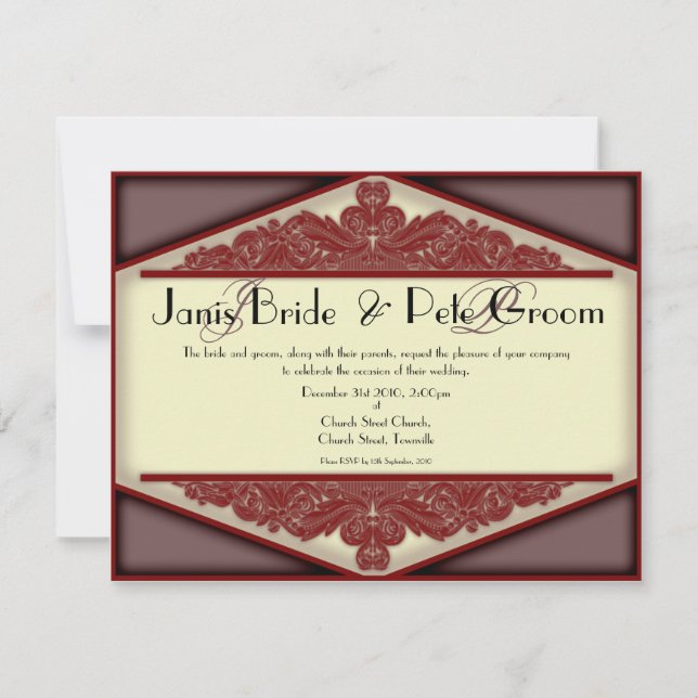 Dusky Pink Vintage-monogrammed, wedding invitation (Front)