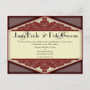 Dusky Pink Vintage-monogrammed, wedding invitation