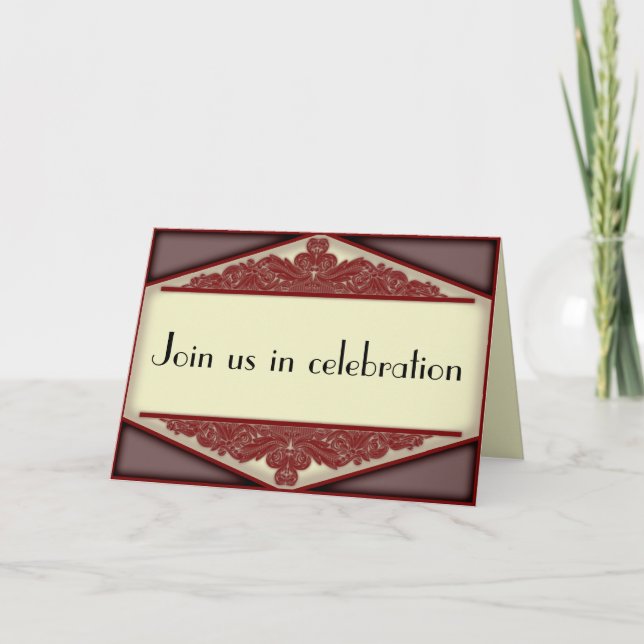 Dusky Pink Vintage, wedding invitaton card (Front)