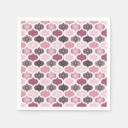 Dusky Rose Dot Mandalas Ogee Patchwork Papercraft Napkin