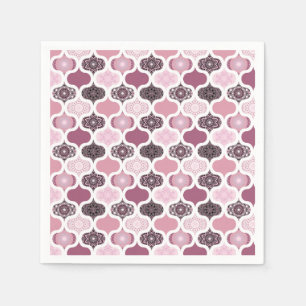 Dusky Rose Dot Mandalas Ogee Patchwork Papercraft Napkin