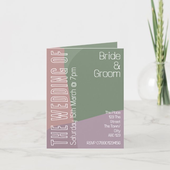 dusky rose lavender green pastel personalized  note card (Front)