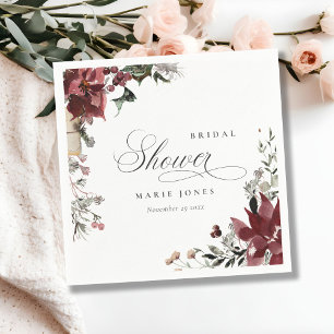 Dusky Warm Winter Festive Foliage Bridal Shower Napkin