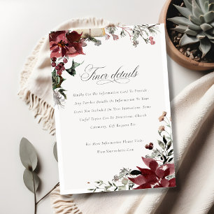 Dusky Warm Winter Festive Foliage Wedding Details Enclosure Card