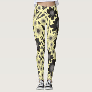 Dusky Wildflower Garden – Vintage Floral Pattern Leggings